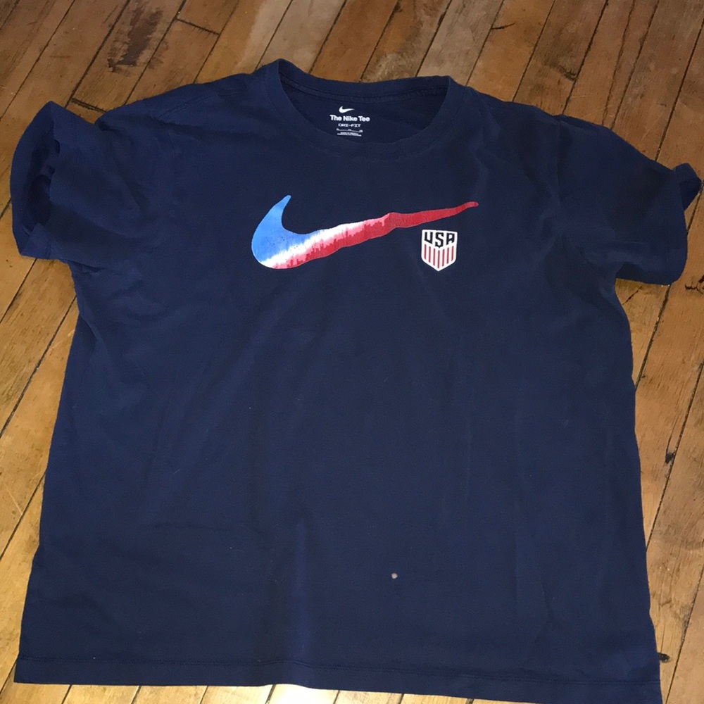 Nike USA‎ Swoosh Tee - Navy with Red & Blue Swoosh